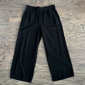 Old Navy Wide Leg Black Linen Pull On Style Pants - Sz S
